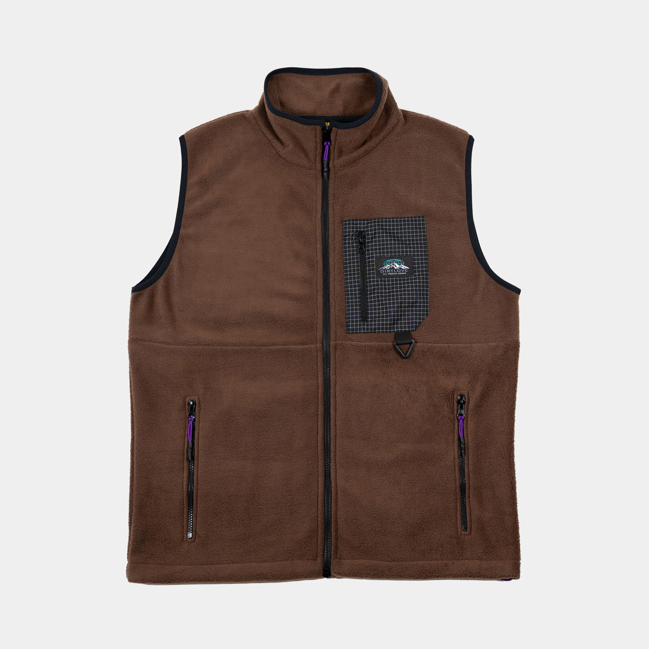 SUMMIT FLEECE VEST-BROWN