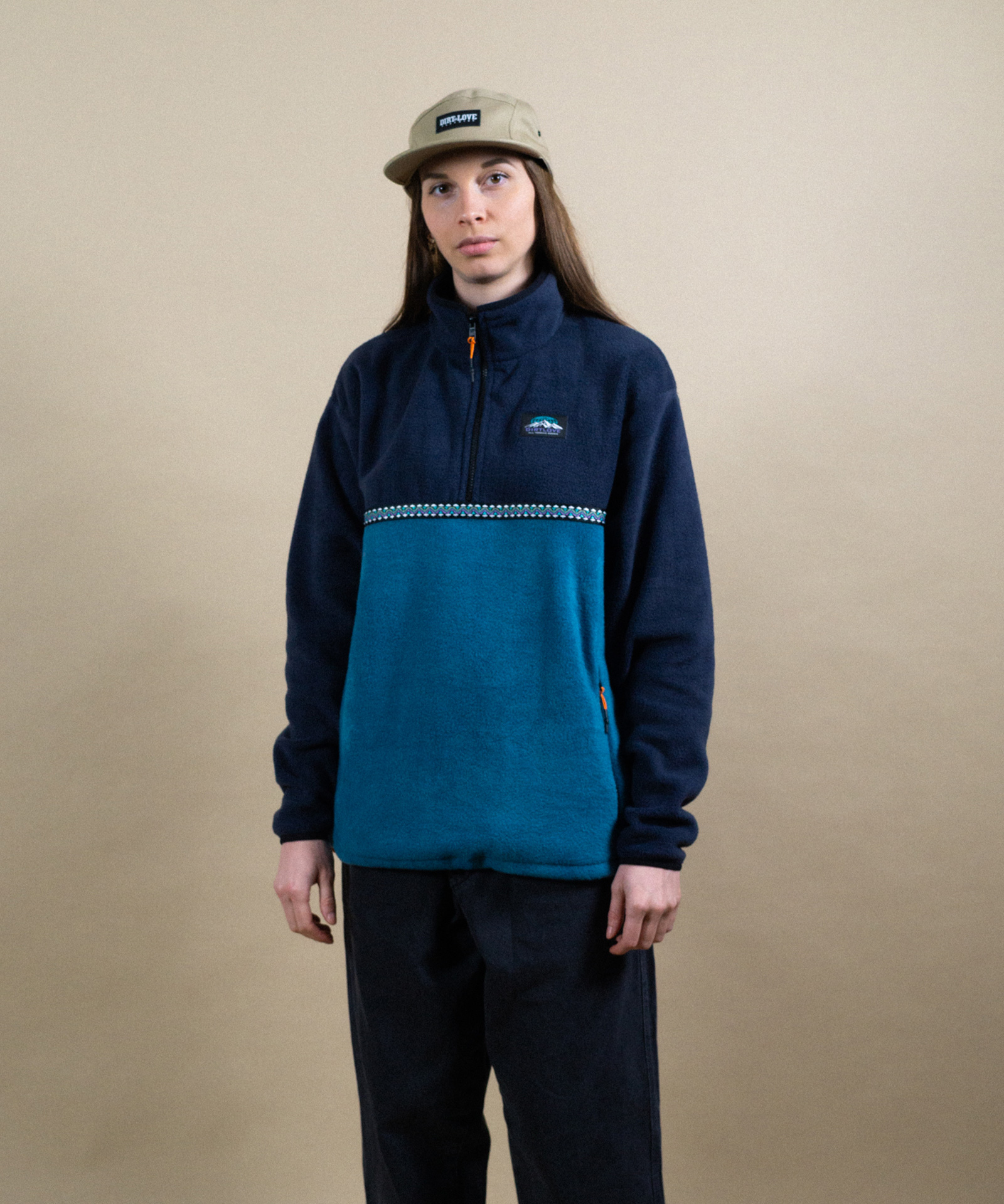 SUMMIT 1/4 ZIP FLEECE-NAVY/DARK PETROL