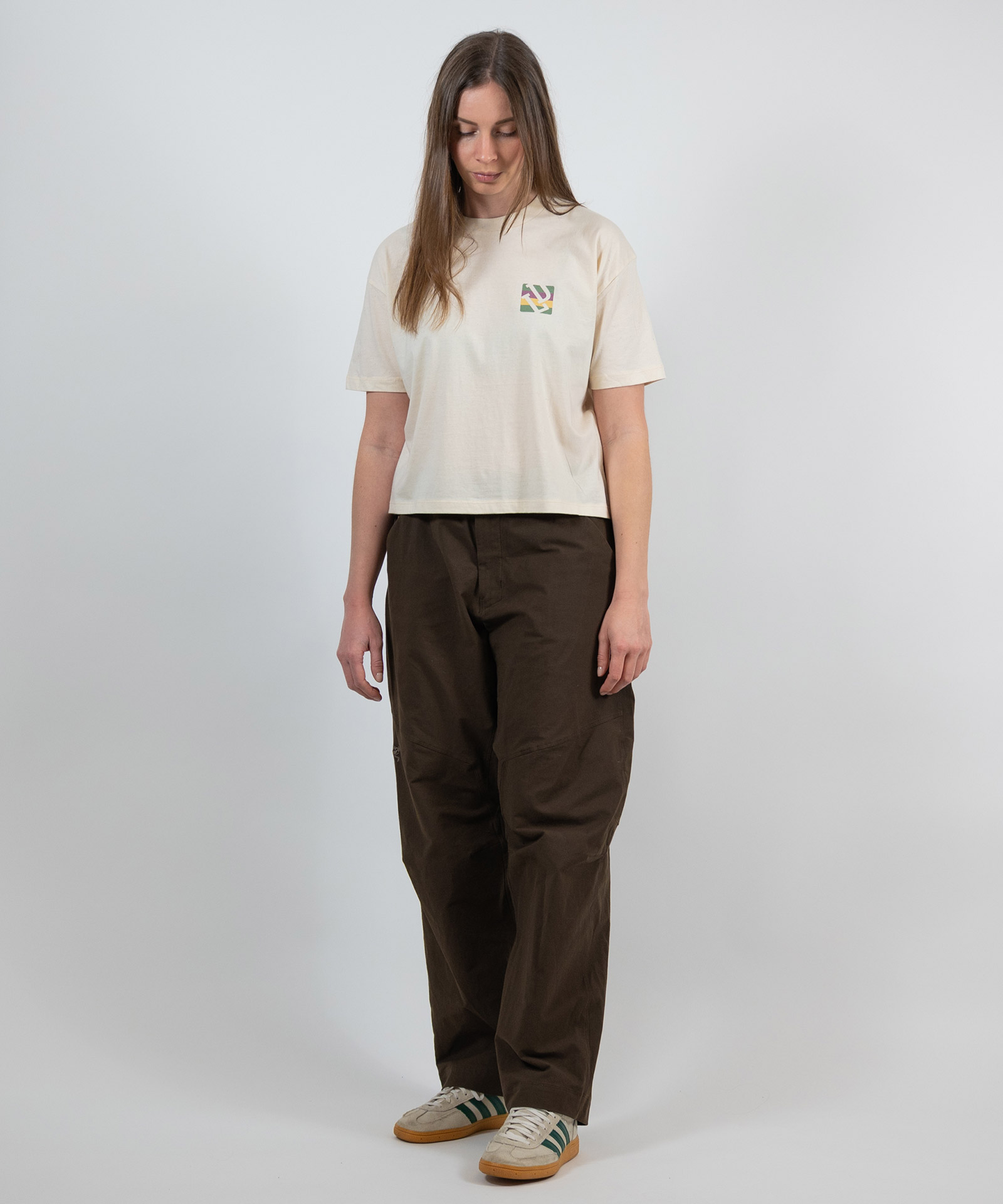 WOMEN COLORBLOCK TEE - NATURAL