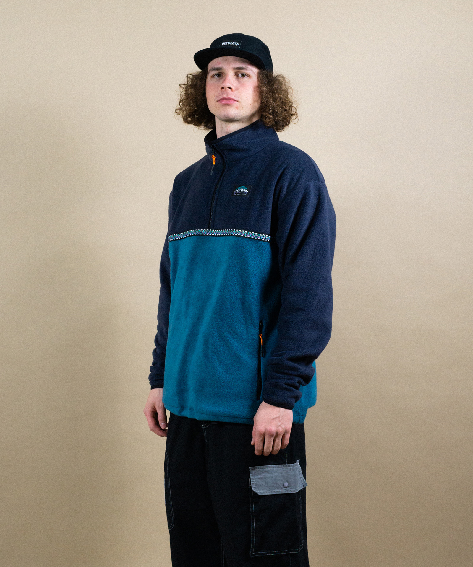 SUMMIT 1/4 ZIP FLEECE-NAVY/DARK PETROL