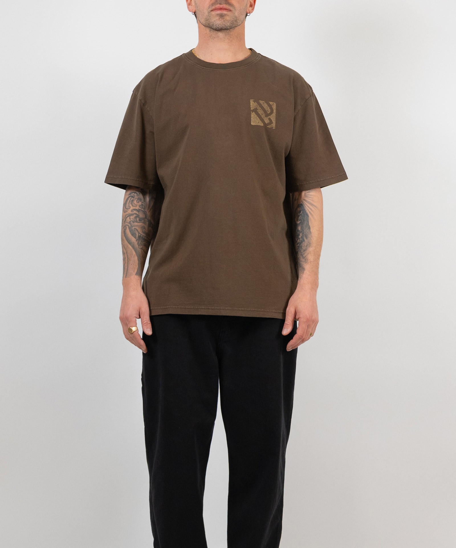 SCAN TEE - WASHED BROWN | LOOSE FIT