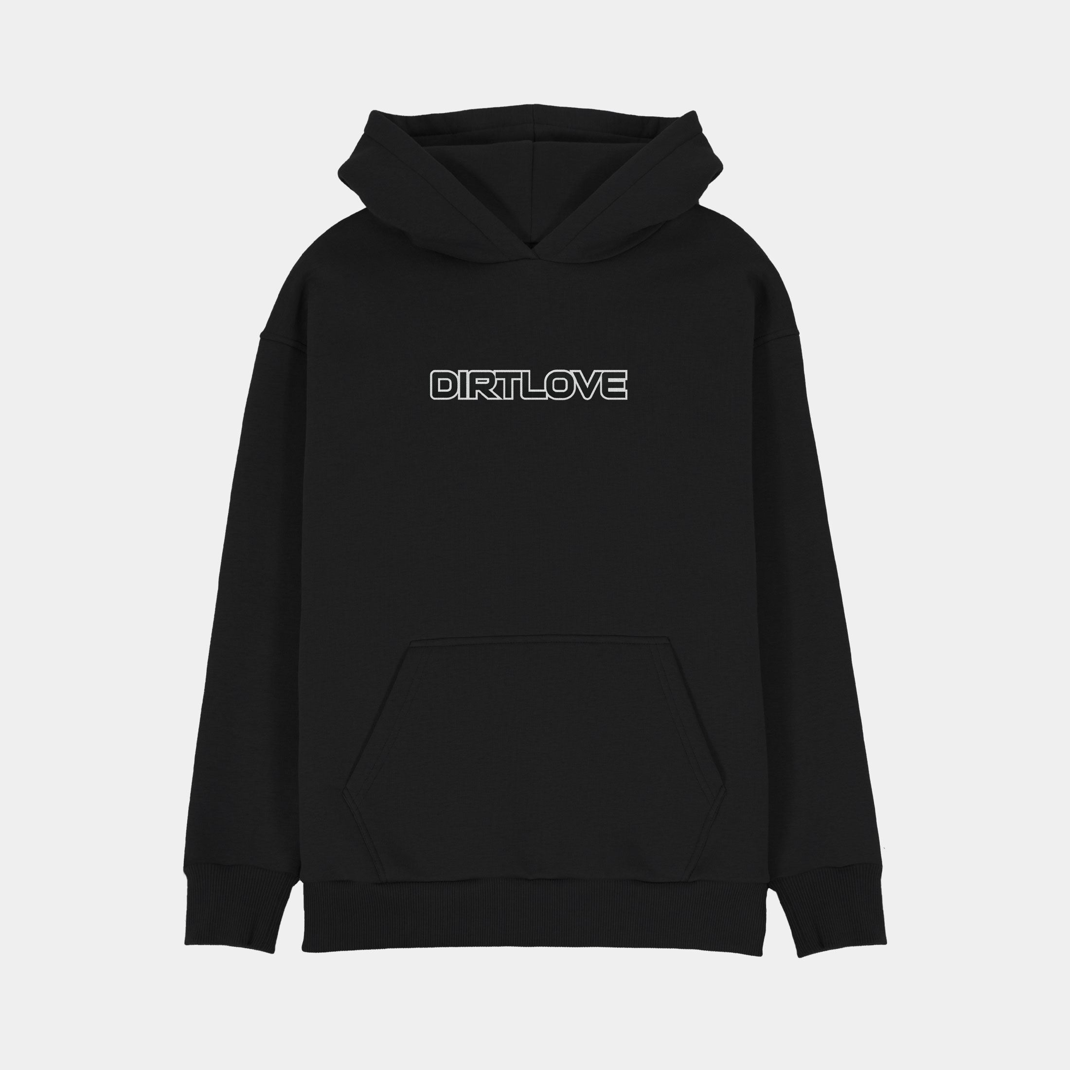EMBROIDERY HEAVY HOODIE - BLACK | LOOSE FIT