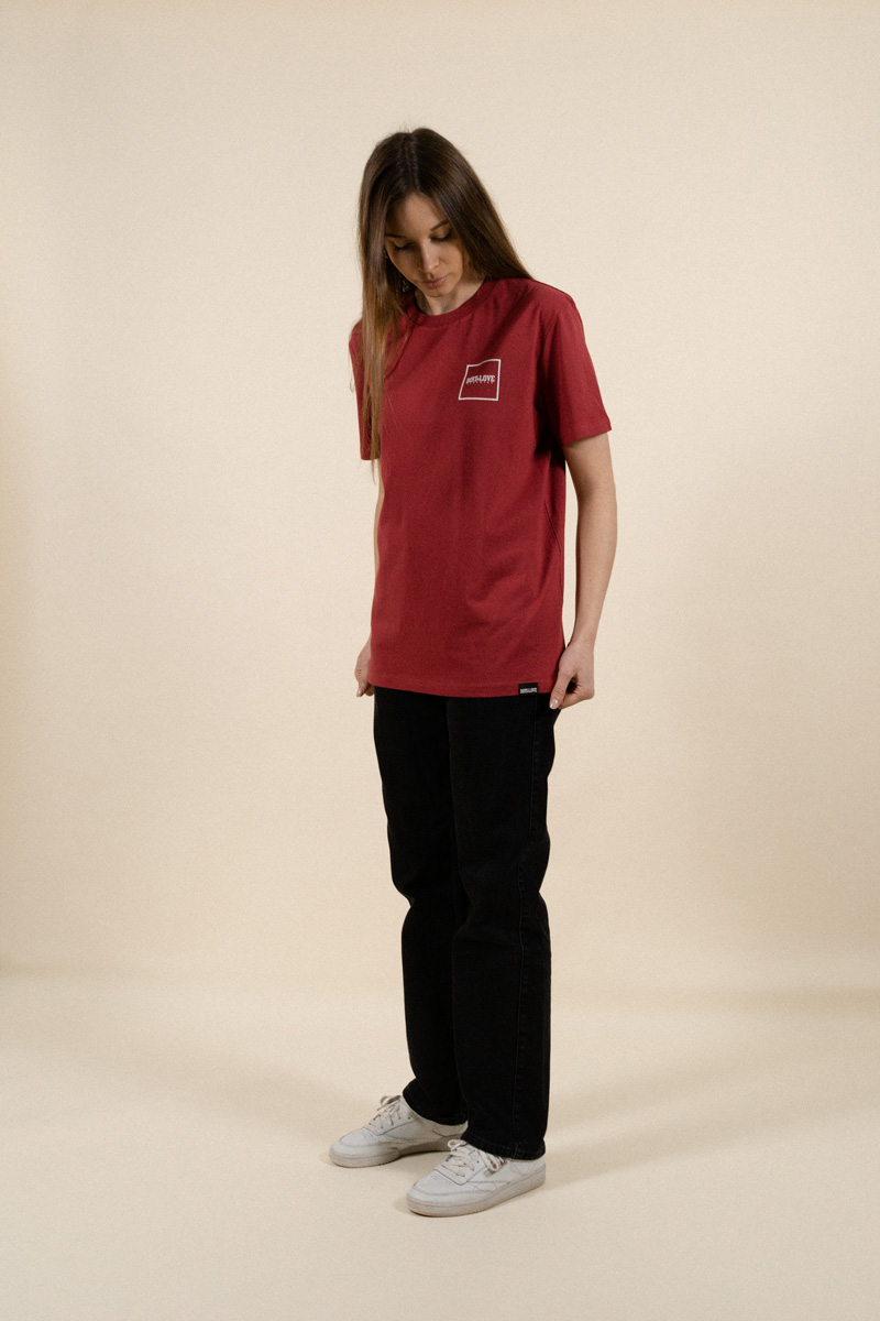 BOX LOGO TEE-BURGUNDY