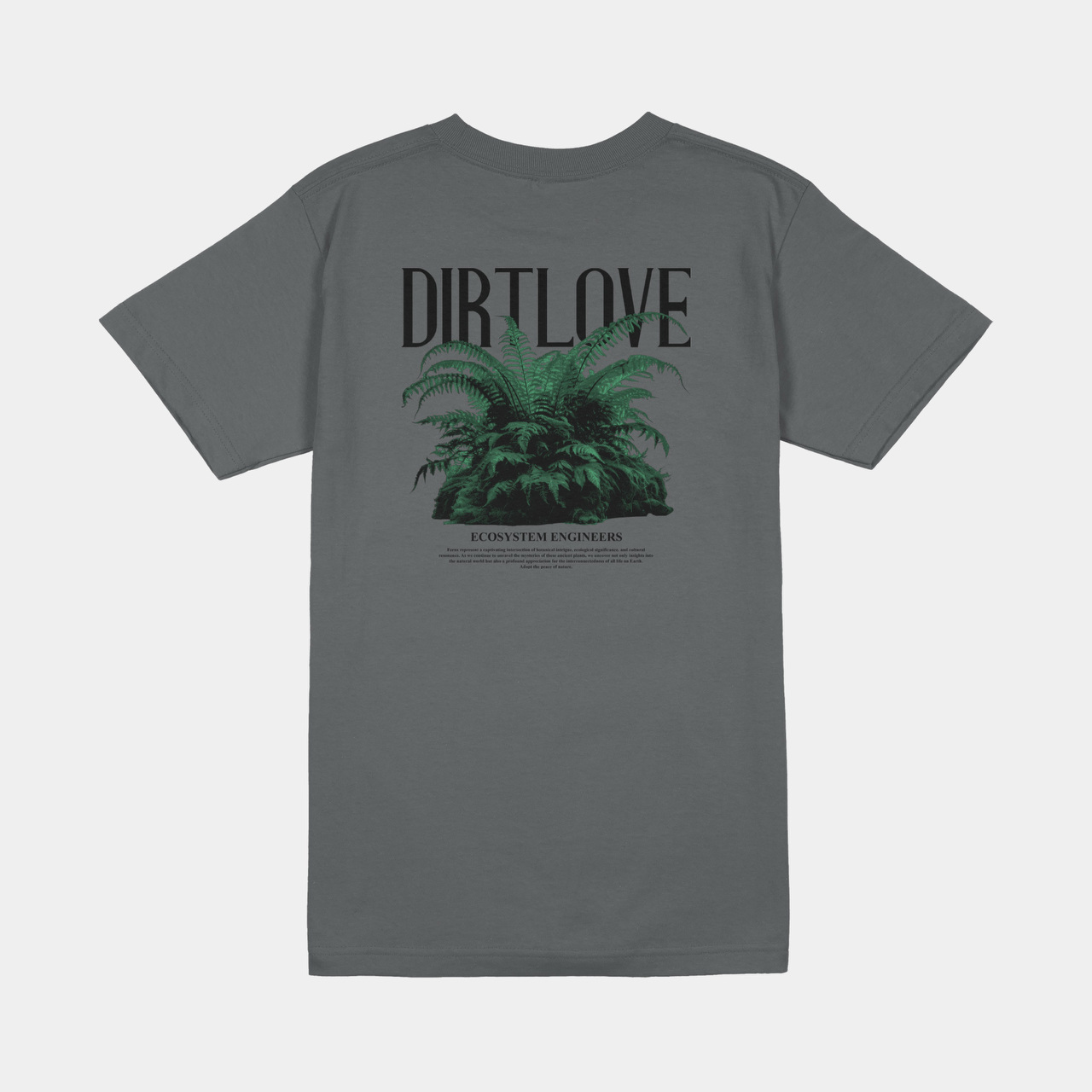 FERN TEE-DARK GREY 240GSM (LS FIT)