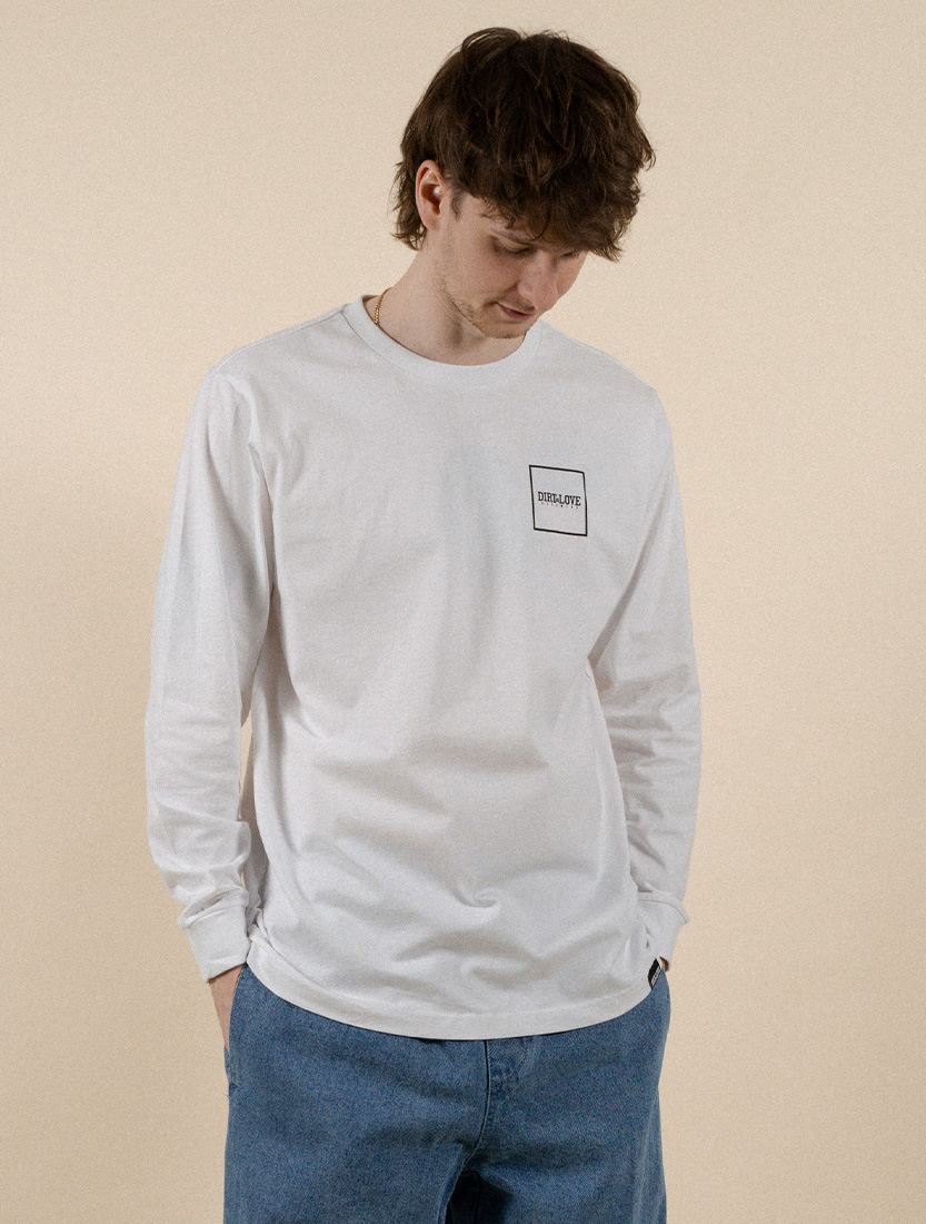 BOX LOGO LONGSLEEVE TEE-WHITE