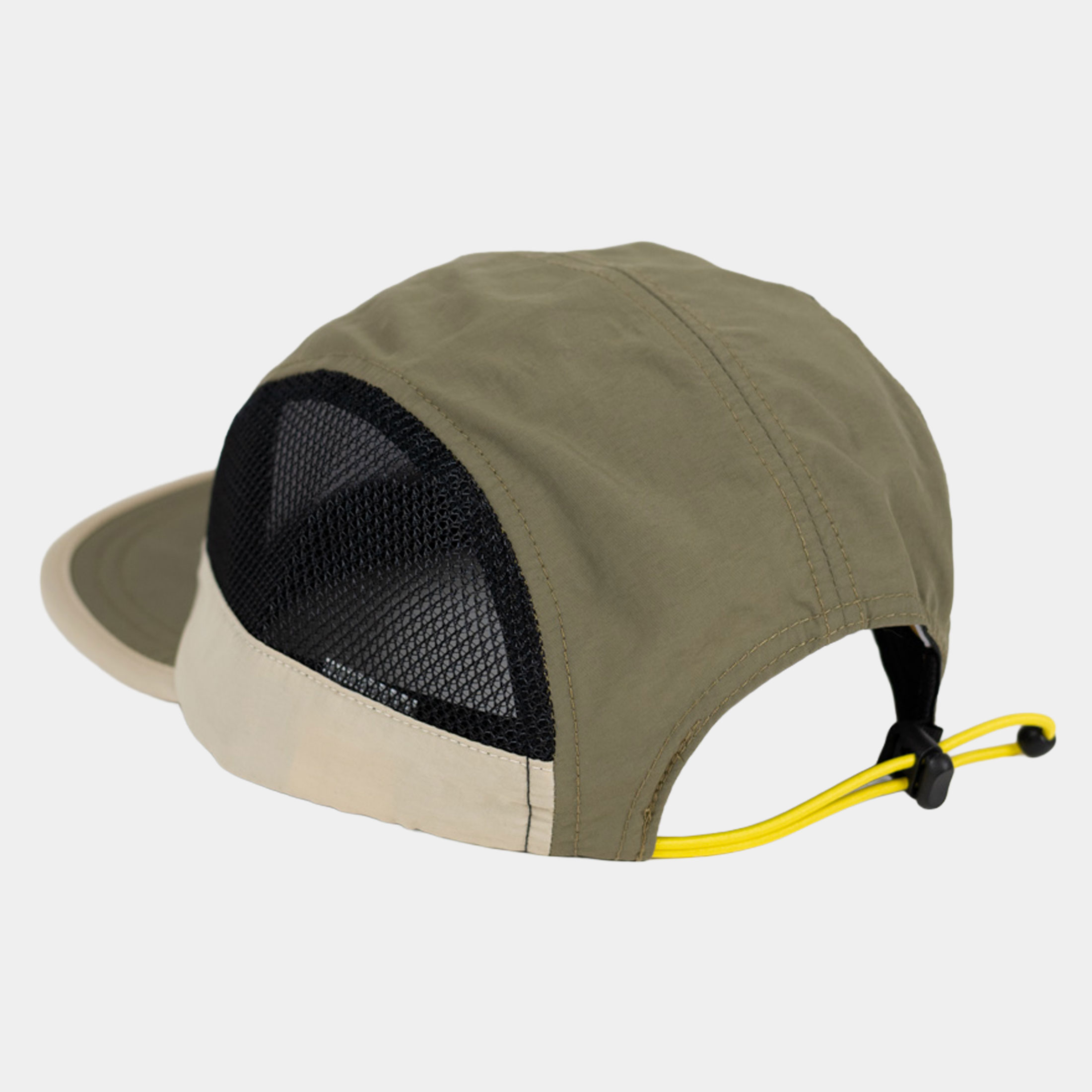 TECHNICAL NYLON 5-PANEL MESH CAP - OLIVE