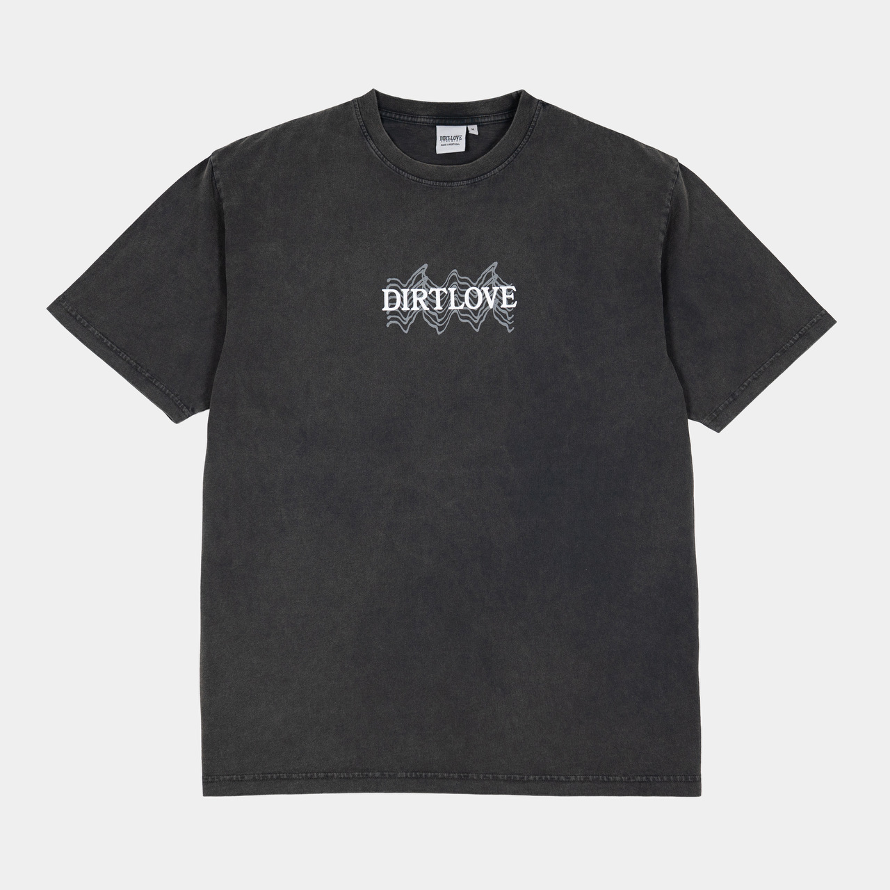 MTN WAVES TEE-WASHED BLACK (LOOSE FIT)