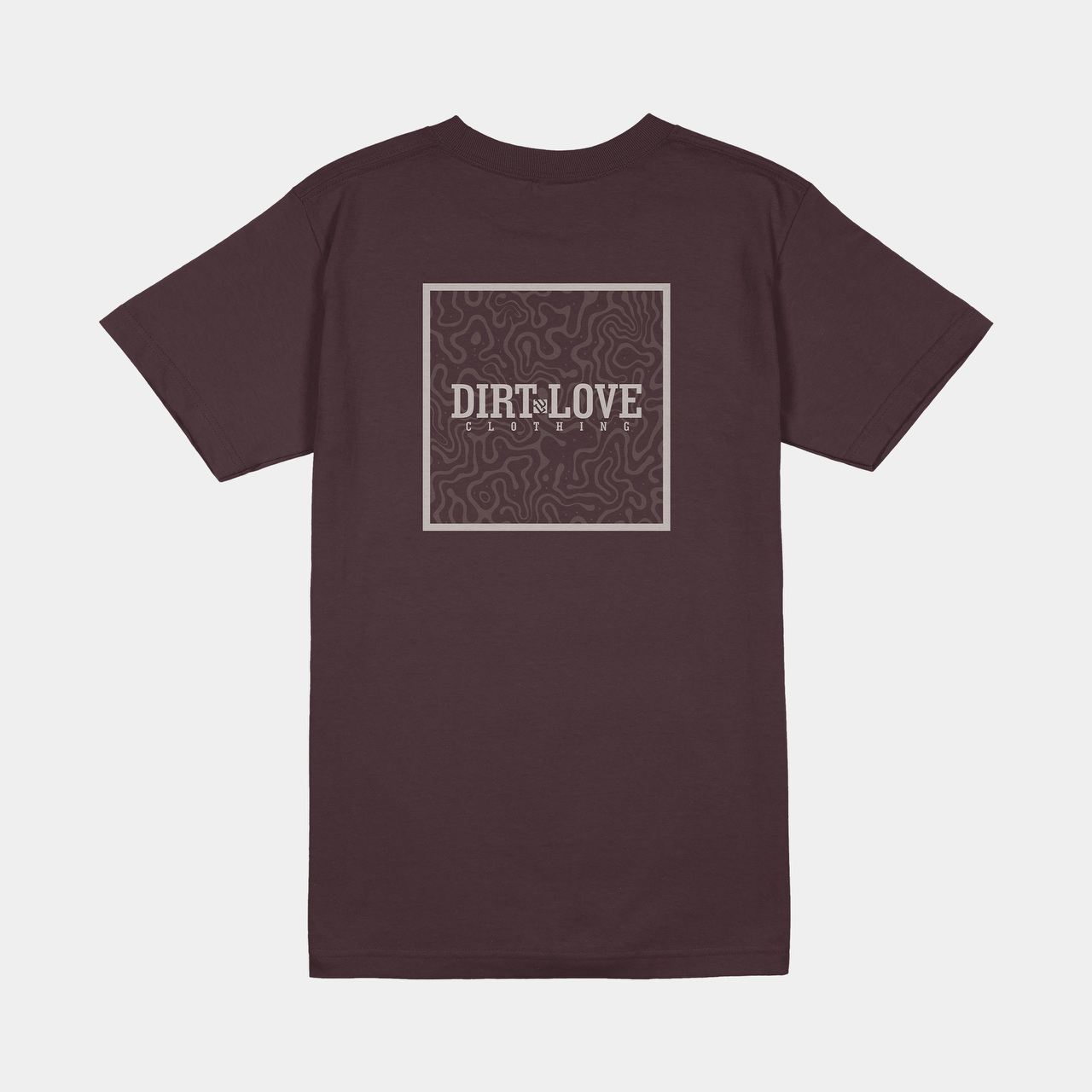 BOX LOGO PATTERN TEE-RED BROWN