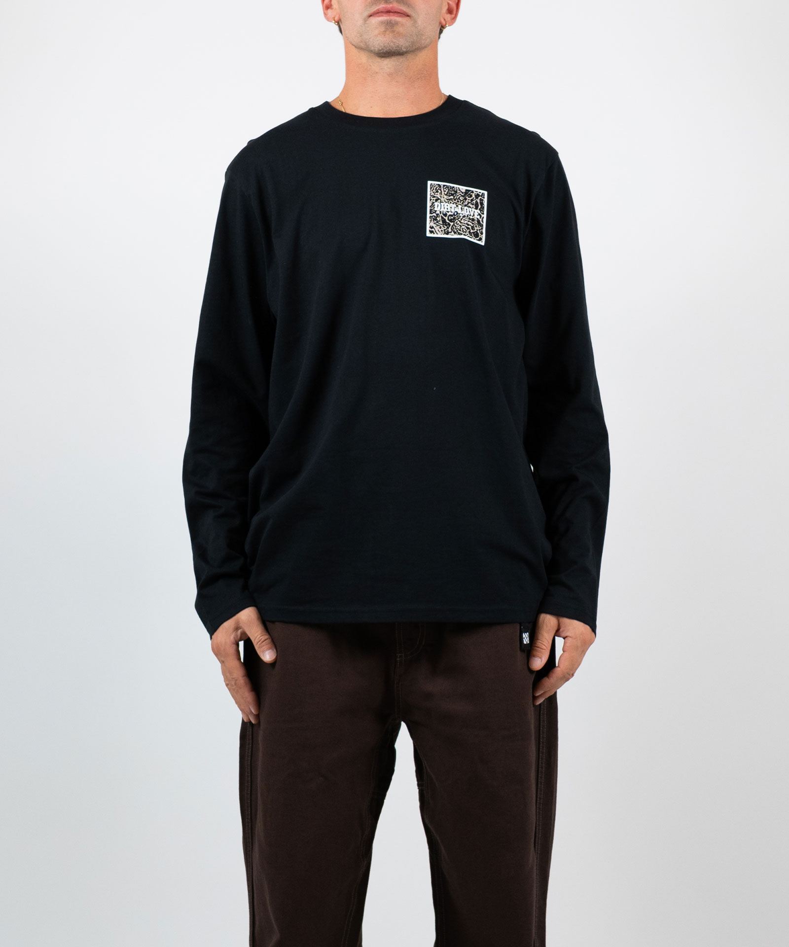 BOX LOGO TEXTURE LONGSLEEVE-BLACK